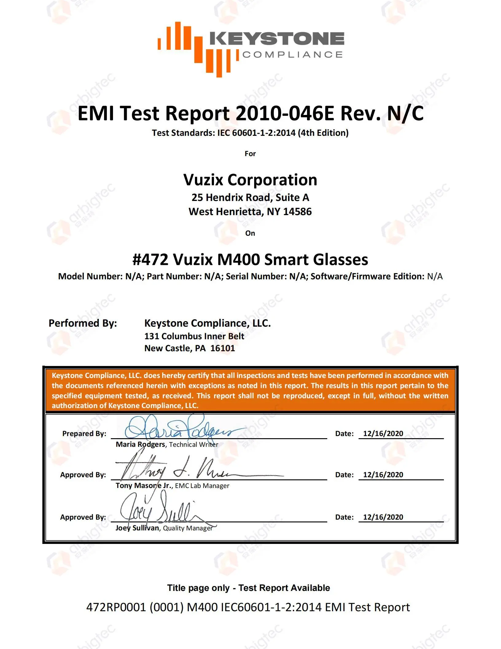 安宝特认证-EMI电磁干扰